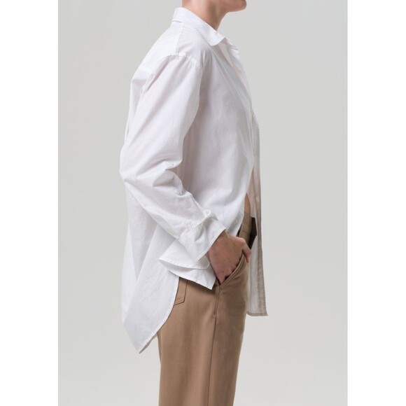 Citizens Of Humanity Kayla Shirt Tunic Top Buttondown Long Sleeve White S 283497 - Picture 3 of 11